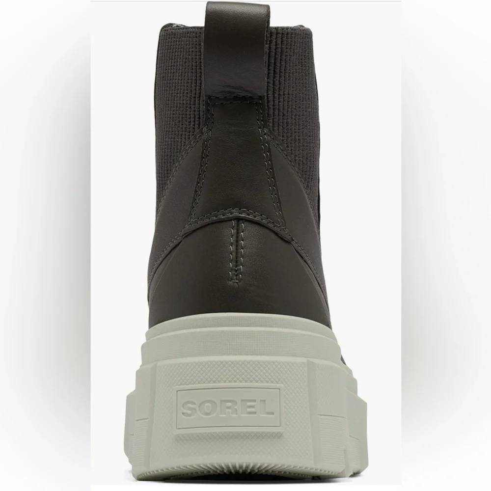 NEW Sorel Caribou Waterproof Leather WOMEN'S Platform CHELSEA BOOT In Jet/Pixel - Picture 14 of 15